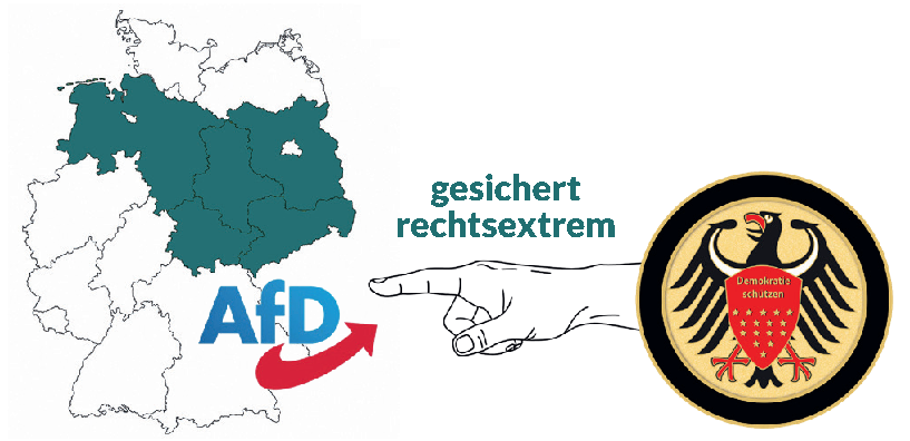 AfD; gesichert rechtsextrem; Demokratie schützen